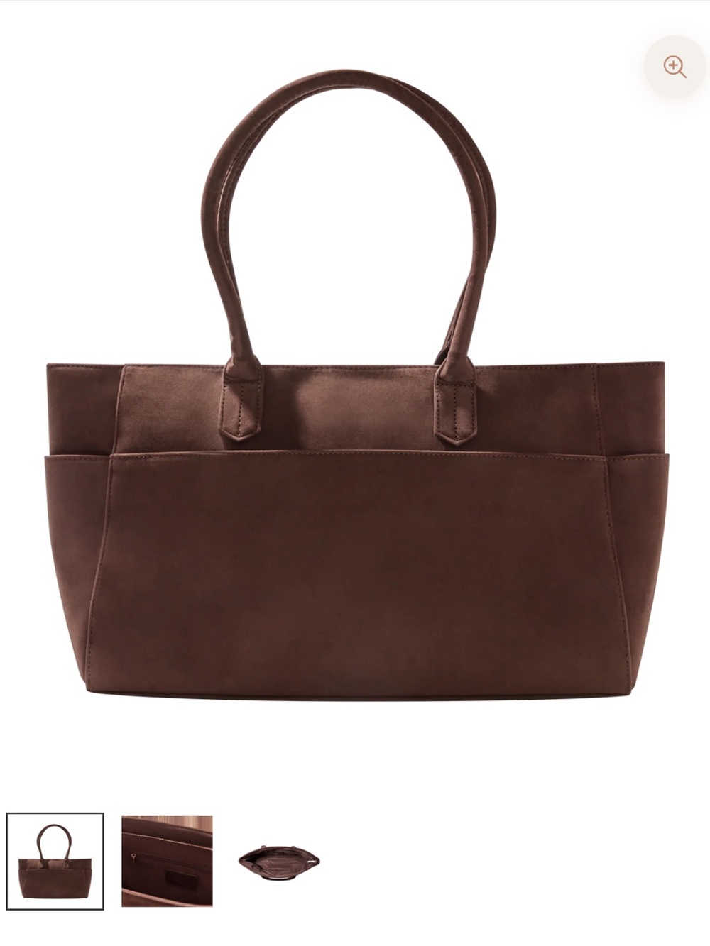 Suede Brown Tote Bag with Double Handles